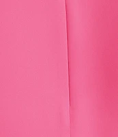 Caroline Rose Plus Size Julia Matte Crepe Round Neck 3/4 Ruffle Sleeve Shift Dress