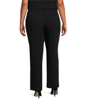 Caroline Rose Plus Size Matte Crepe Pull-On Straight Leg Pants