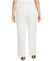 Caroline Rose Plus Size Matte Crepe Pull-On Straight Leg Pants