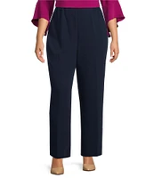 Caroline Rose Plus Size Matte Crepe Pull-On Straight Leg Pants