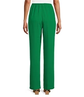 Caroline Rose Matte Crepe Pull-On Straight Leg Pants