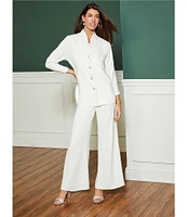 Caroline Rose Matte Crepe Pull-On Straight Leg Pants
