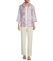 Caroline Rose Matte Crepe Pull-On Straight Leg Pants