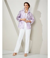 Caroline Rose Matte Crepe Pull-On Straight Leg Pants