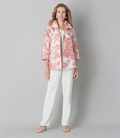 Caroline Rose Matte Crepe Pull-On Straight Leg Pants