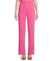 Caroline Rose Matte Crepe Pull-On Straight Leg Pants