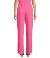 Caroline Rose Matte Crepe Pull-On Straight Leg Pants
