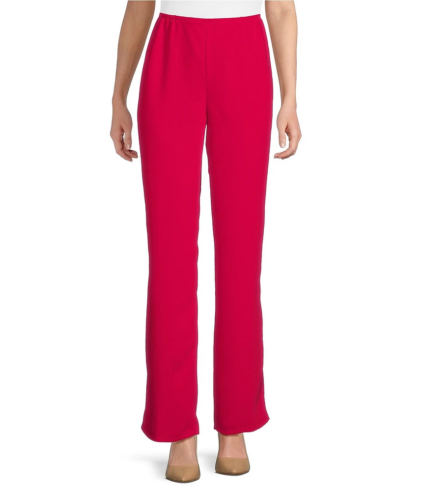 Caroline Rose Matte Crepe Pull-On Straight Leg Pants