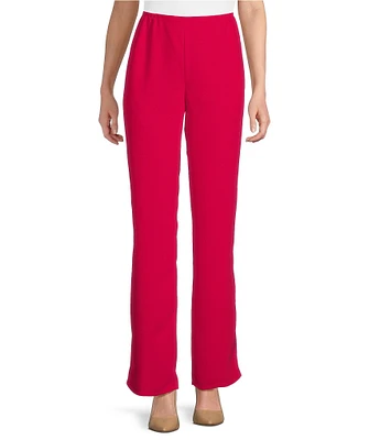 Caroline Rose Matte Crepe Pull-On Straight Leg Pants
