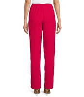 Caroline Rose Matte Crepe Pull-On Straight Leg Pants