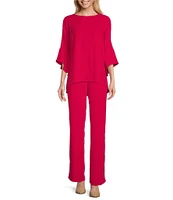 Caroline Rose Matte Crepe Pull-On Straight Leg Pants