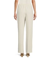 Caroline Rose Matte Crepe Pull-On Straight Leg Pants