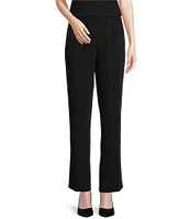 Caroline Rose Matte Crepe Pull-On Straight Leg Pants