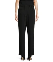Caroline Rose Matte Crepe Pull-On Straight Leg Pants