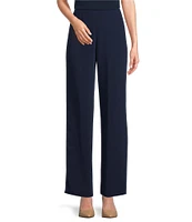 Caroline Rose Matte Crepe Pull-On Straight Leg Pants