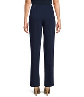 Caroline Rose Matte Crepe Pull-On Straight Leg Pants