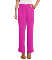 Caroline Rose Matte Crepe Pull-On Straight Leg Pants