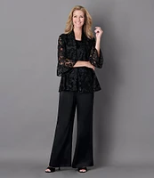 Caroline Rose Soft Satin Wide Leg Pull-On Coordinating Pants