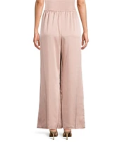 Caroline Rose Soft Satin Wide Leg Pull-On Coordinating Pants