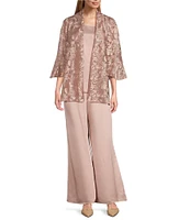 Caroline Rose Soft Satin Wide Leg Pull-On Coordinating Pants