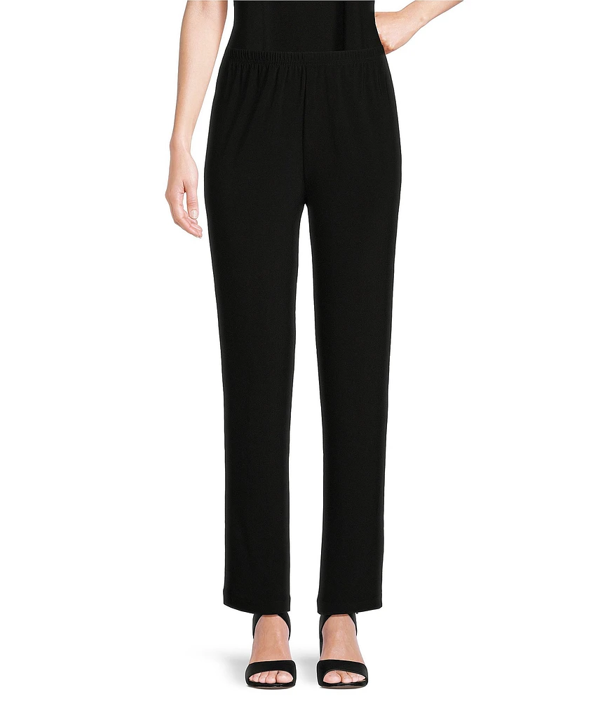 Caroline Rose Stretch Knit Jersey Tapered Leg Pull-On Pants