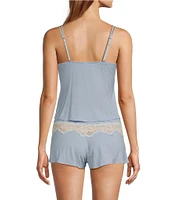 Cassandra Myrna Knit & Lace Jersey Knit Shorty Coordinating Pajama Set