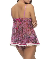 Cassandra Ruffles Galore Floral Print Babydoll Set