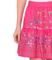 CeCe A-Line Floral Mini Skirt