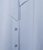 CeCe Button Front Short Sleeve Midi Dress