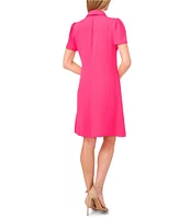CeCe Collared V-Neck Short Sleeve Shift Dress