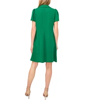 CeCe Collared V-Neck Short Sleeve Shift Dress