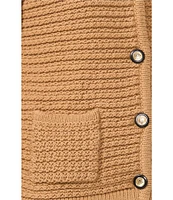 CeCe Crew Neck Long Sleeve Button Front Cardigan