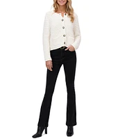 CeCe Crew Neck Long Sleeve Button Front Cardigan