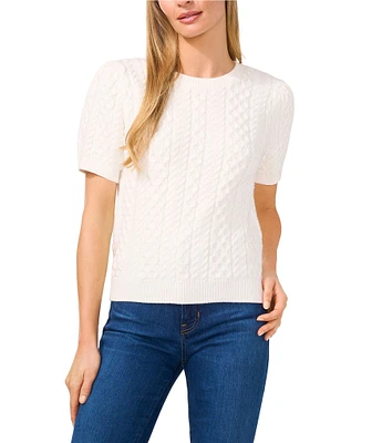 CeCe Crew Neck Short Sleeve Sweater