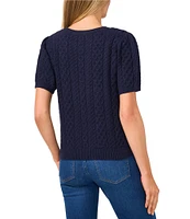 CeCe Crew Neck Short Sleeve Sweater