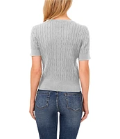 CeCe Crew Neck Short Sleeve Sweater