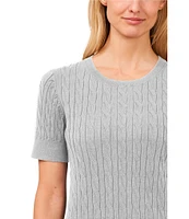 CeCe Crew Neck Short Sleeve Sweater