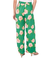 CeCe Floral Print Tie Front Wide Leg Pants