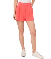 CeCe High Waisted Crepe Pleated Shorts