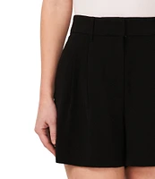 CeCe High Waisted Crepe Pleated Shorts