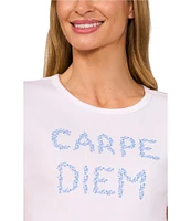 CeCe Knit Crew Neck Short Sleeve Graphic Tee