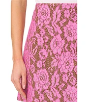 CeCe Lace Overlay Mini A Line Skirt