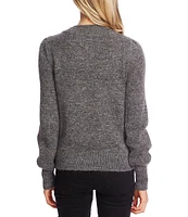 CeCe Long Sleeve Jeweled Bow Crew Neck Statement Sweater