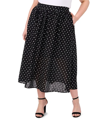 CeCe Plus Size A-Line High Rise Midi Skirt