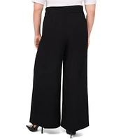 CeCe Plus Size Crepe D-Ring Self Belt Wide Leg Pant