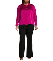 CeCe Plus Size Mini Bootcut Workwear Ponte Pants