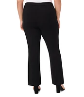 CeCe Plus Size Ponte High Rise Princess Seam Flat Front Flare Pants