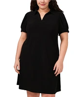 CeCe Plus Size Short Sleeve V Neck Dress