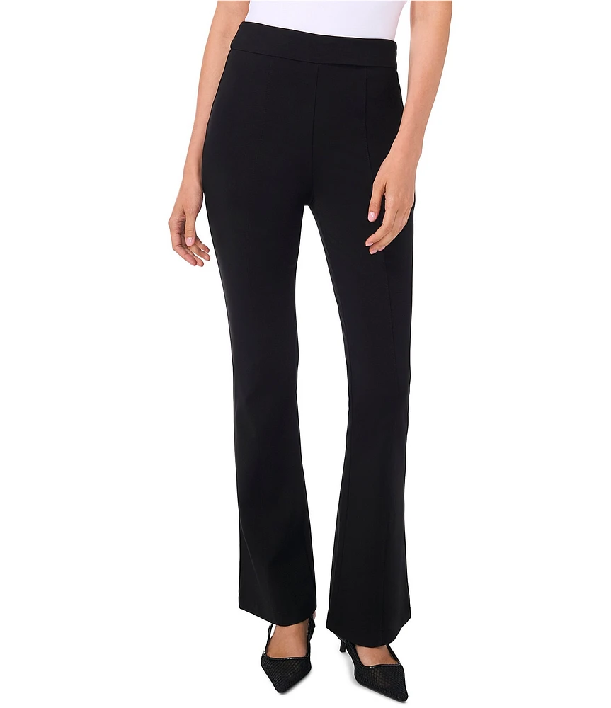 CeCe Ponte High Rise Princess Seam Flat Front Flare Pants