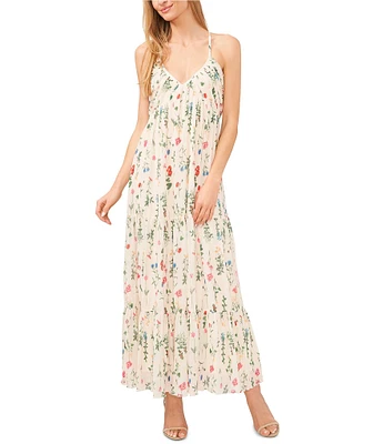 CeCe Sleeveless Floral Open Back Maxi Dress